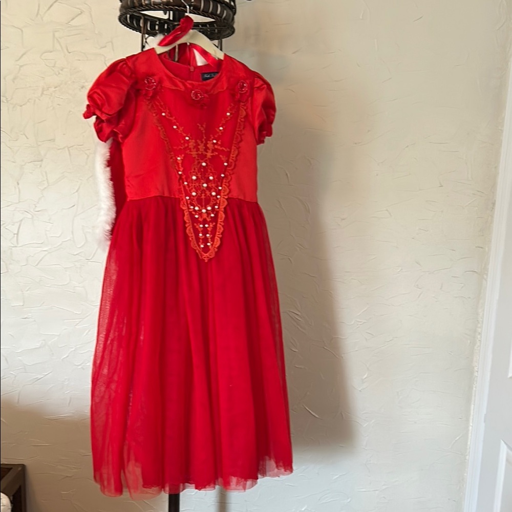 Elegant Red Kids Costume Dress